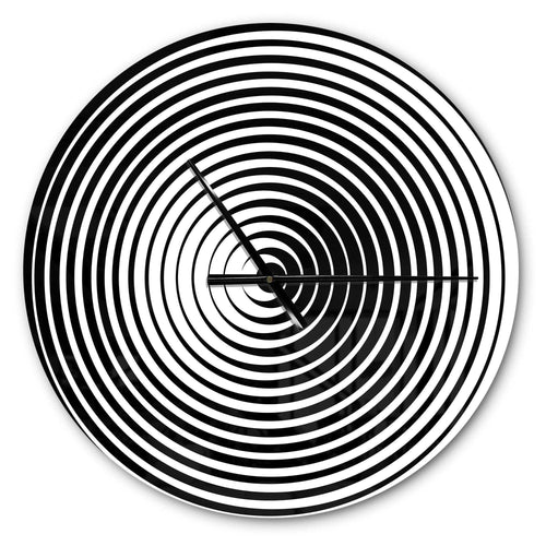 Black and White Optical Illusion - Abstract Metal Wall Clock