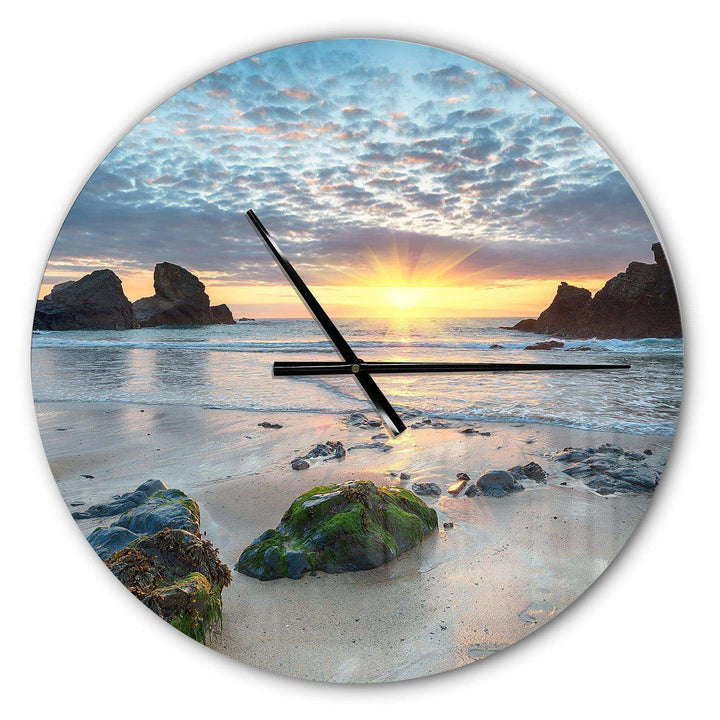 Beautiful Porthcothan Bay - Sea &amp; Shore Metal Wall Clock