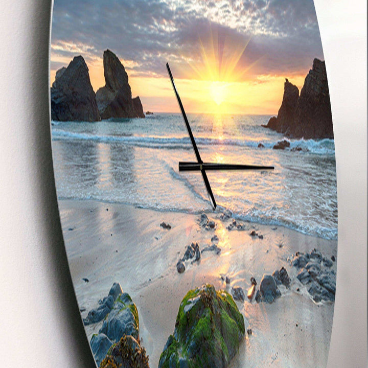 Beautiful Porthcothan Bay - Sea &amp; Shore Metal Wall Clock