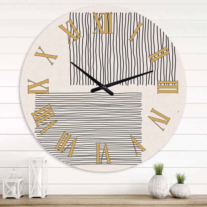 Minimal Geometric Compostions Of Elementary Forms XX - Abstract Metal Wall Clock