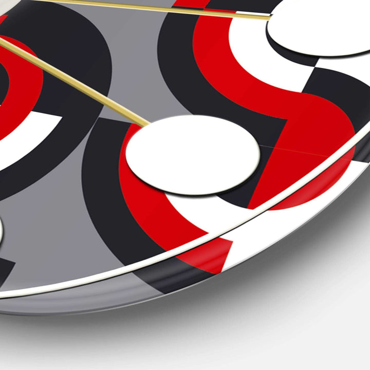 Retro Circular Pattern Geometrical - Mid-Century Modern Metal Wall Clock