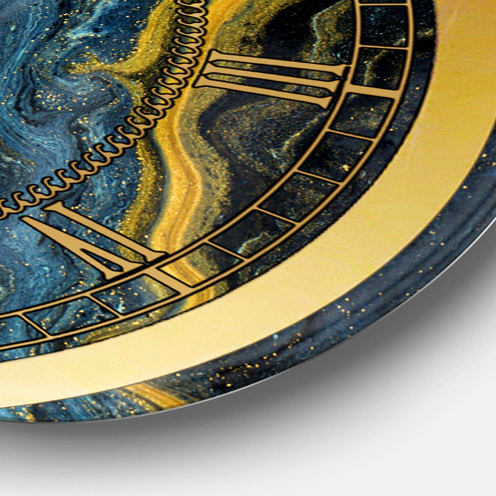 Agathe Ripple Golden Rivers - Abstract Metal Wall Clock