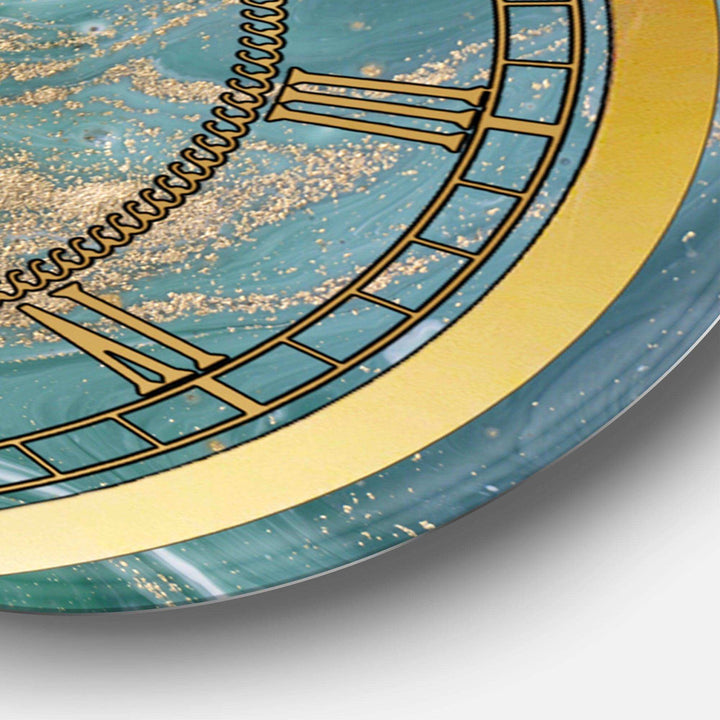 Nature Green and Gold - Glam Metal Wall Clock