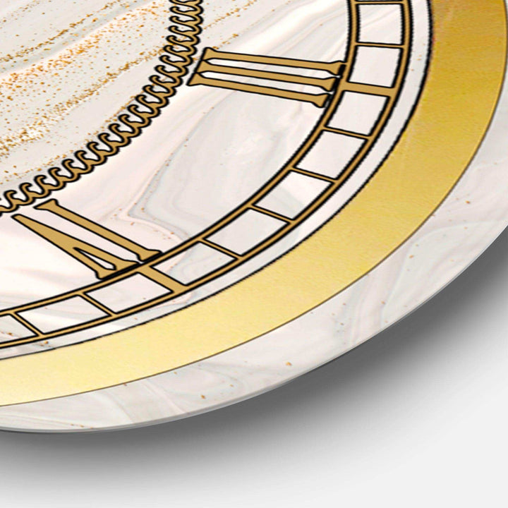 Pastel and Gold Glitter Marble - Glam Metal Wall Clock