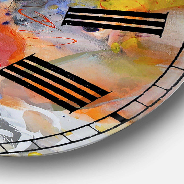 Blue And Yellow Color Whirls - Abstract Metal Wall Clock