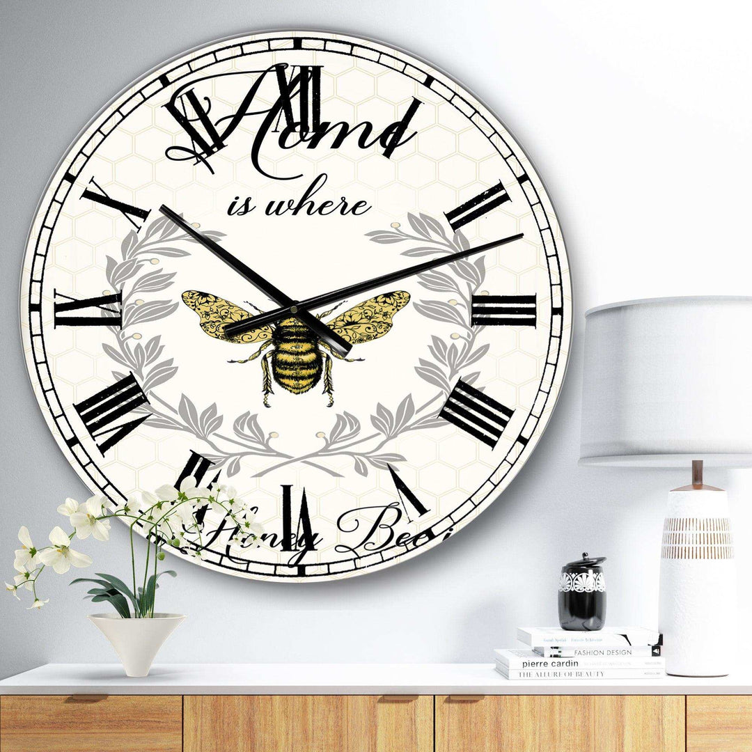 Honey Bee A - Quotes And Sayings Metal Wall Clock