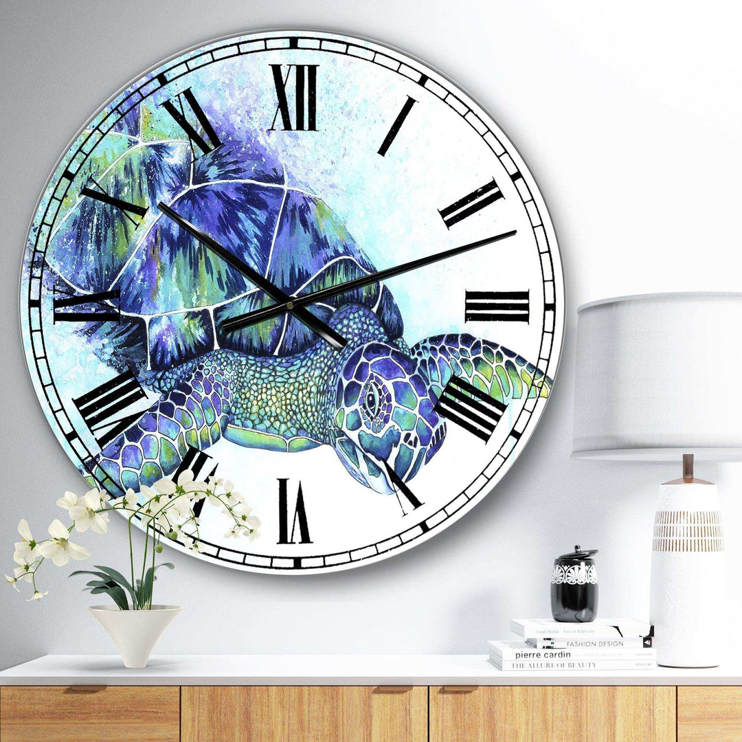 Sea Turtle - Animals Metal Wall Clock