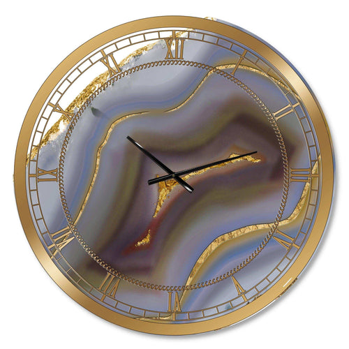 Golden Core Agate - Quote And Saying Metal Wall Clock