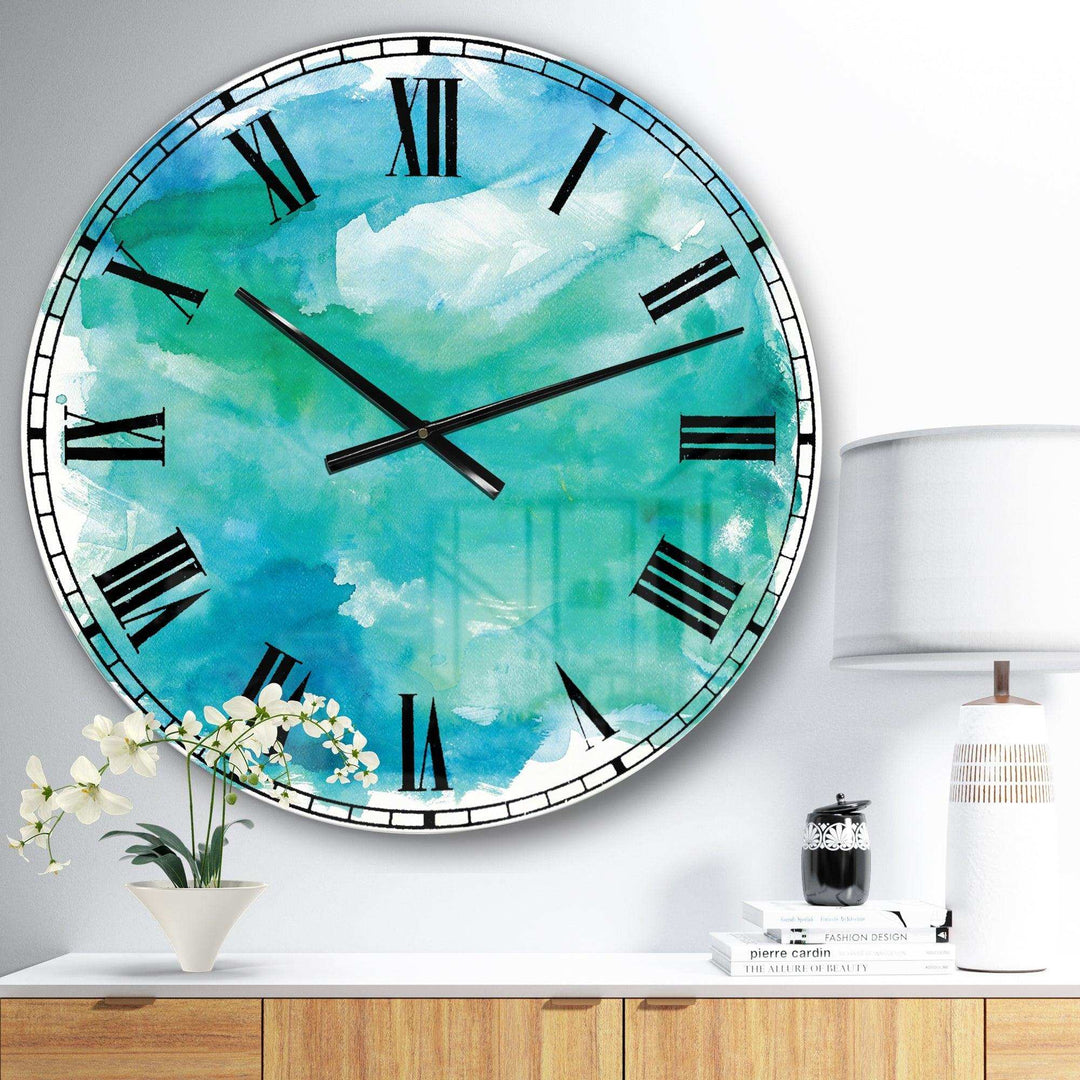 Sea Glass - Cottage Metal Wall Clock