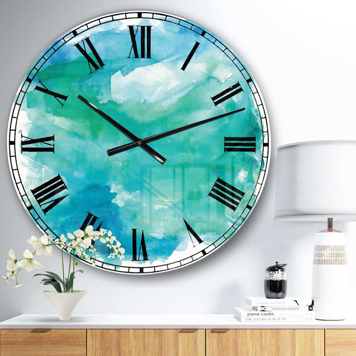 Sea Glass - Cottage Metal Wall Clock
