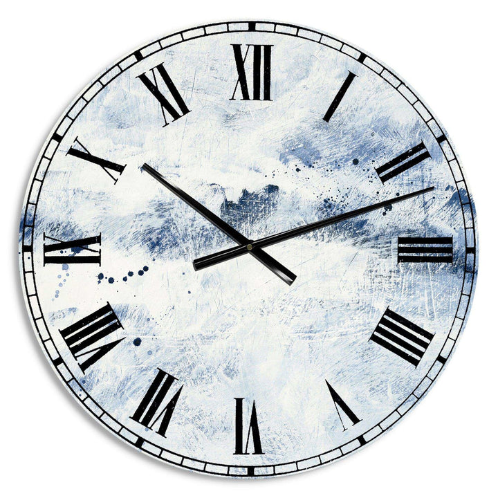 Blue Wipe Out - Cottage Metal Wall Clock