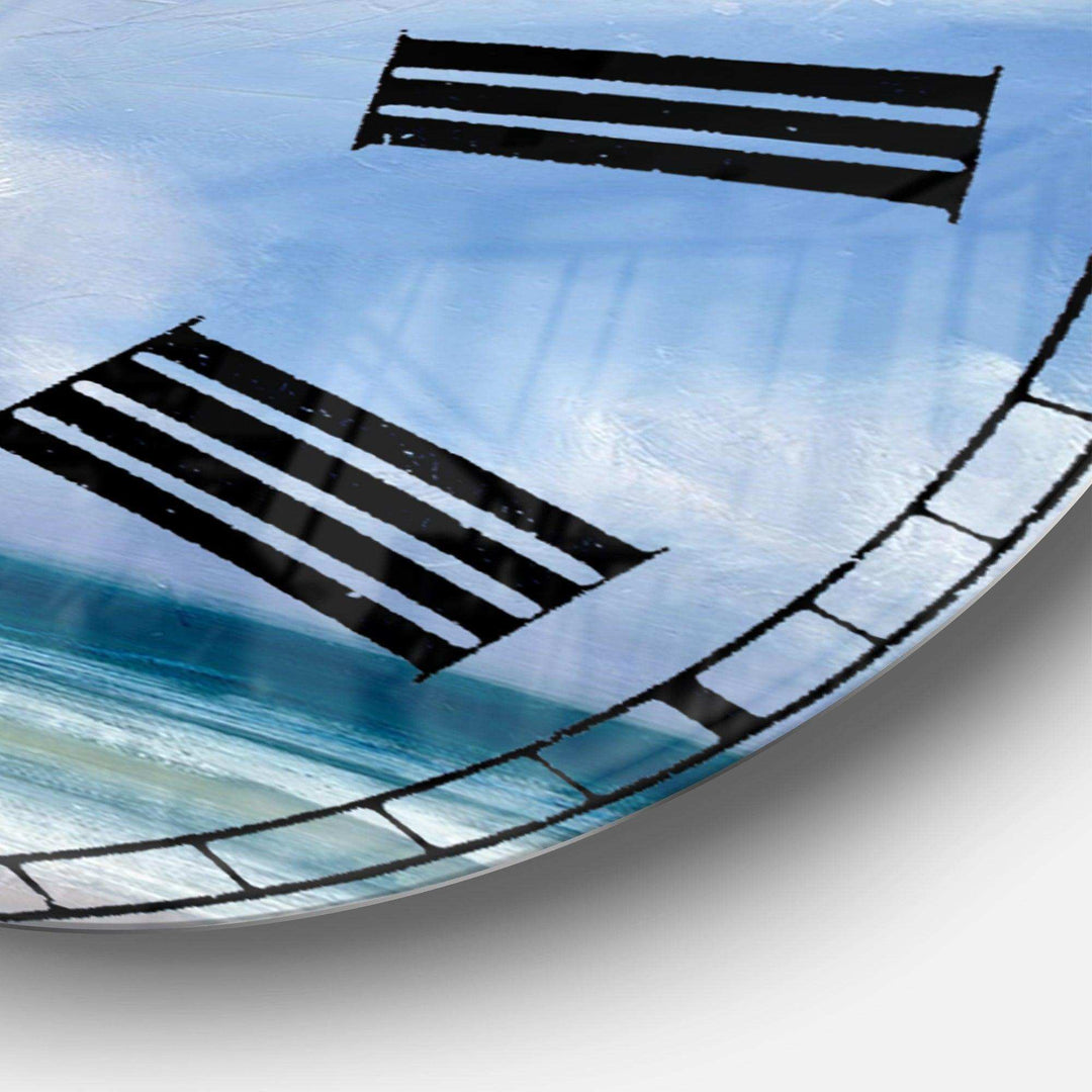 Beach Clouds II - Beach Metal Wall Clock