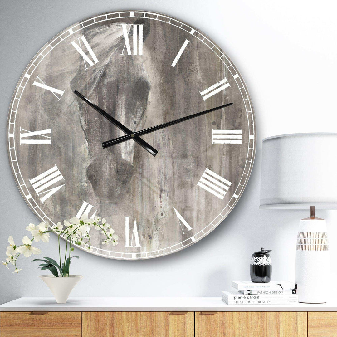 Farmhouse Horse - Animals Metal Wall Clock