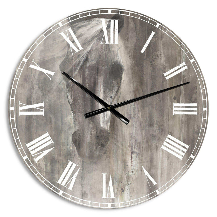 Farmhouse Horse - Animals Metal Wall Clock