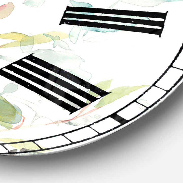 Eucalyptus Natural Element - Floral Metal Wall Clock