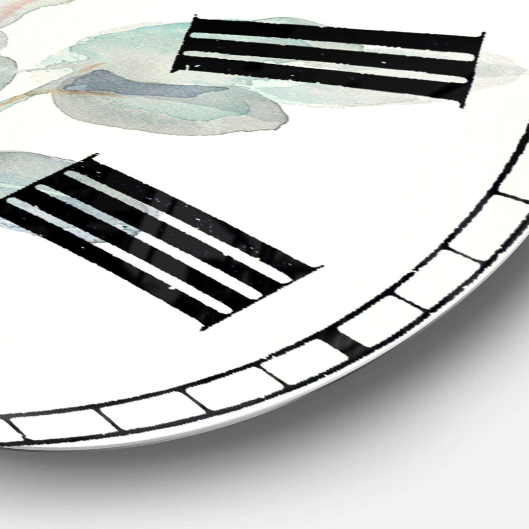 Eucalyptus leaves I - Floral Metal Wall Clock