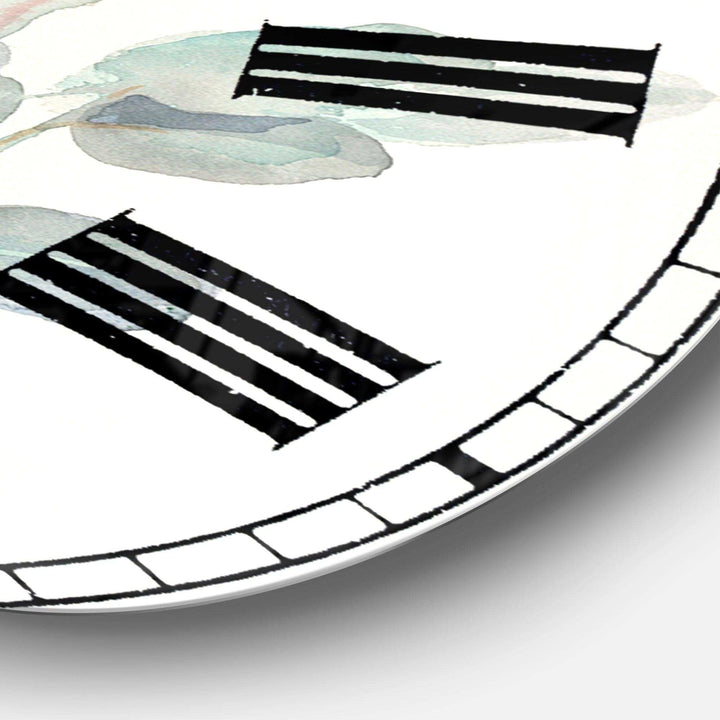 Eucalyptus leaves I - Floral Metal Wall Clock