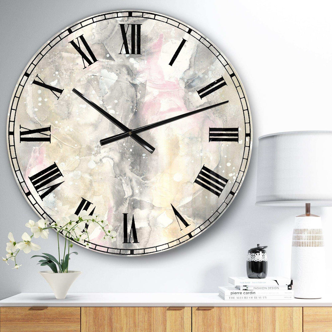 Watercolor Snowflakes II - Country Charm Metal Wall Clock