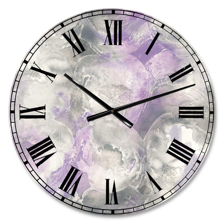 Watercolor Minimal Purple Tones III - Country Charm Metal Wall Clock