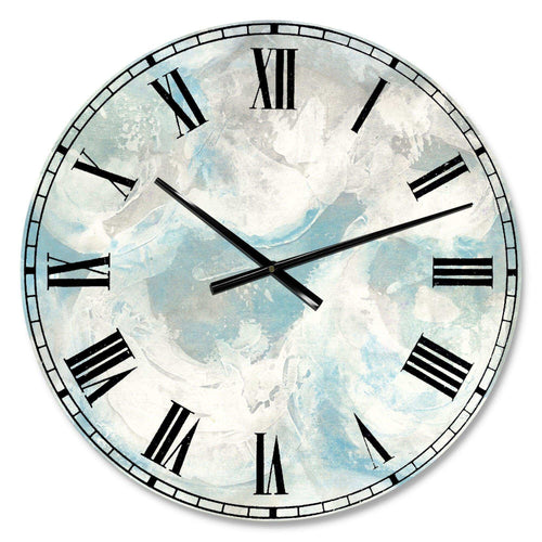 Pale Blue Shade IV - Cottage Metal Wall Clock