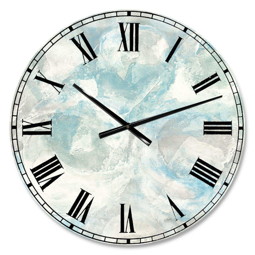 Pale Blue Shade III - Cottage Metal Wall Clock