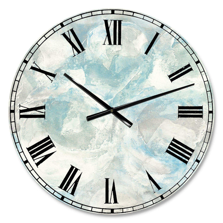 Pale Blue Shade III - Cottage Metal Wall Clock
