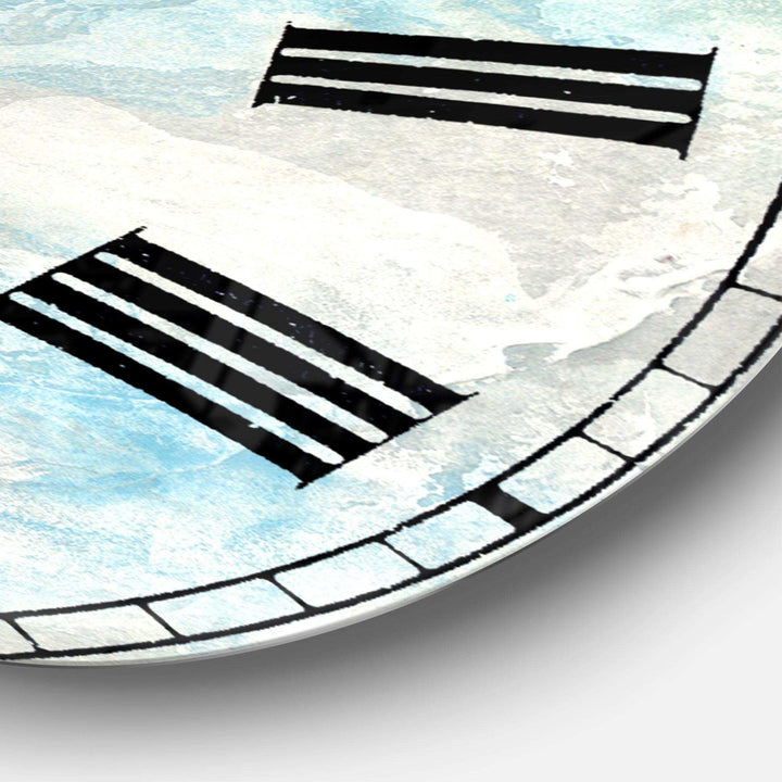 Pale Blue Shade III - Cottage Metal Wall Clock