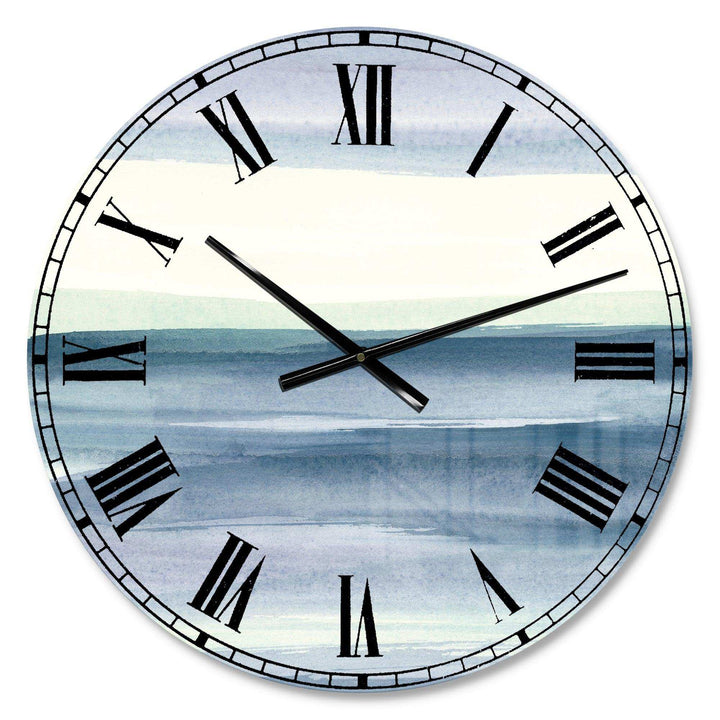 Mint Indigo Dawn I - Country Charm Metal Wall Clock