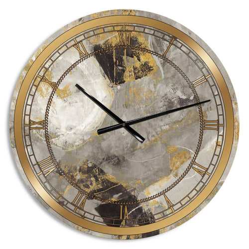 Glam Gold Desert Neutral - Abstract Metal Wall Clock