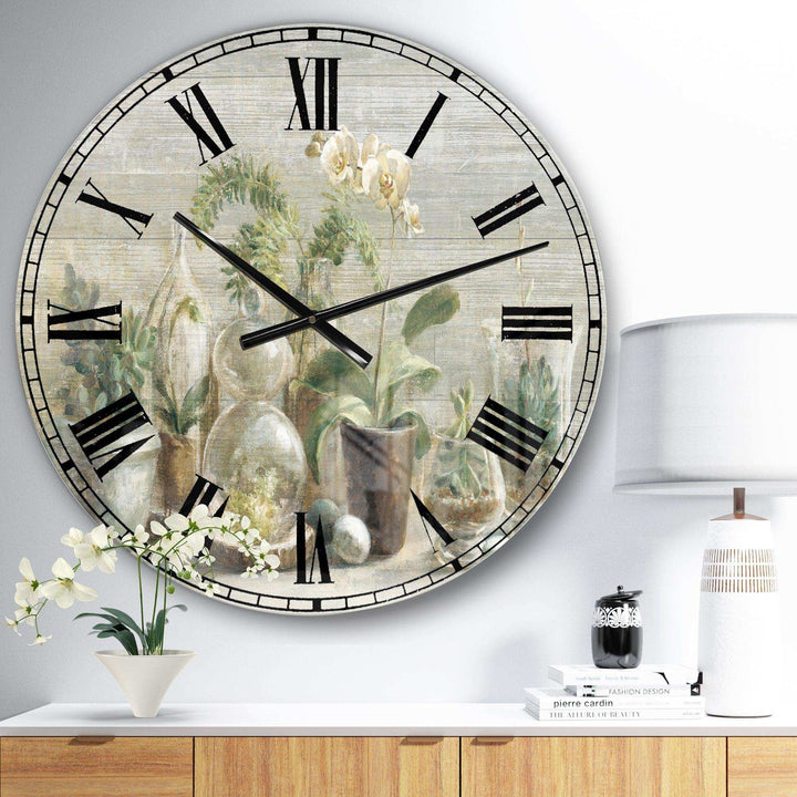 Composition of Orchids - Floral Metal Wall Clock