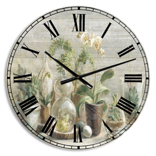 Composition of Orchids - Floral Metal Wall Clock