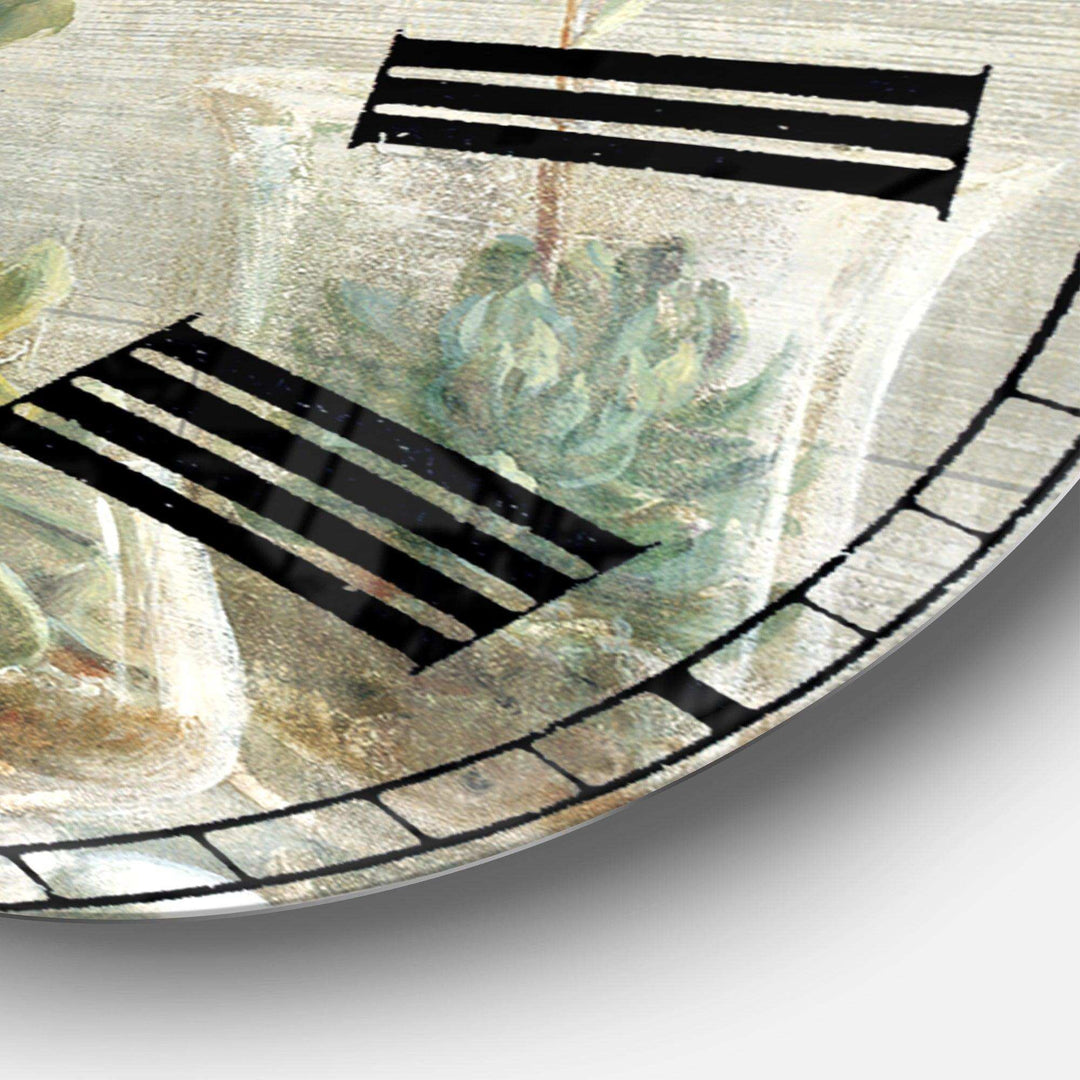 Composition of Orchids - Floral Metal Wall Clock