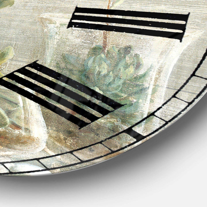 Composition of Orchids - Floral Metal Wall Clock