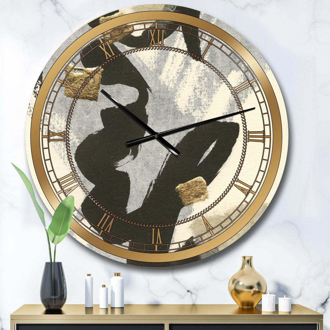 Glam Collage II - Abstract Metal Wall Clock