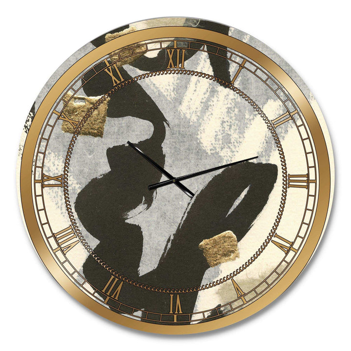 Glam Collage II - Abstract Metal Wall Clock