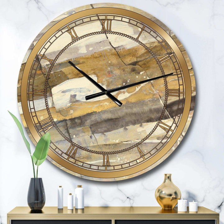 Fire and Ice Minerals V - Abstract Metal Wall Clock