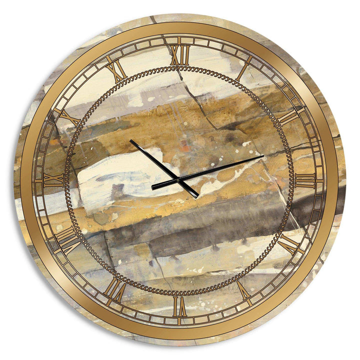 Fire and Ice Minerals V - Abstract Metal Wall Clock