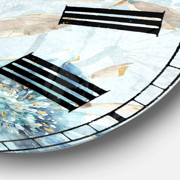 Indigold Watercolor Lovely bird IV - Floral Metal Wall Clock