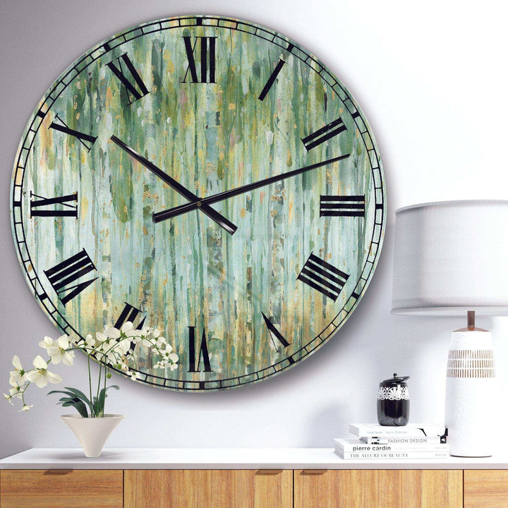 The birch Forest II - Abstract Metal Wall Clock
