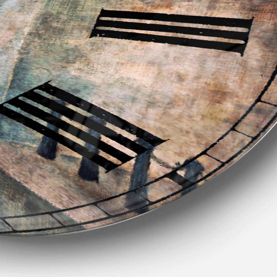 Paris Romance Couples II - Cityscapes Metal Wall Clock