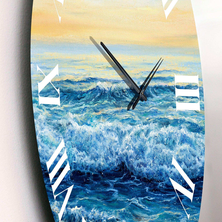 Ocean Waves At Dawn - Beach Metal Wall Clock