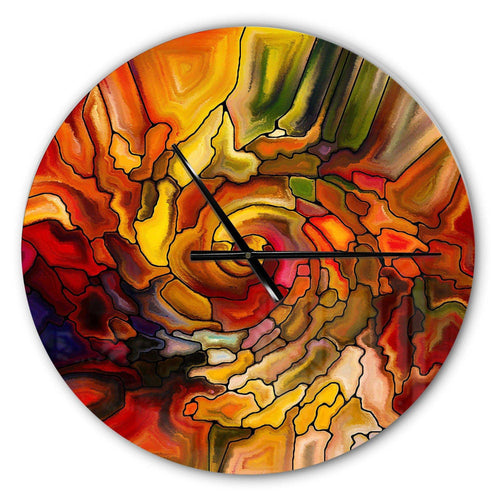 Illusions of Stained Glass - Abstract Metal Wall Clock