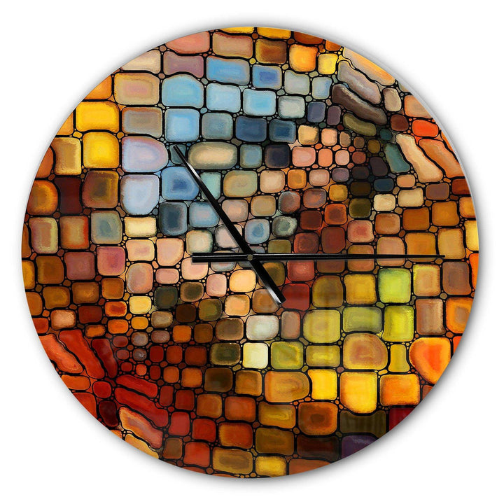 Dreaming of Stained Glass - Abstract Metal Wall Clock