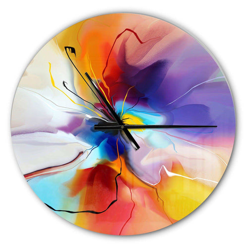 Creative Flower in Multiple Colors - Abstract Metal Wall Clock