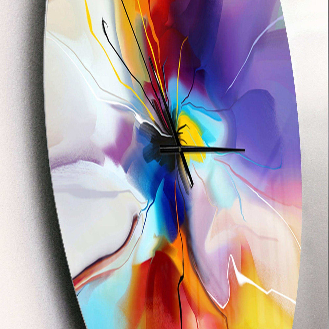 Creative Flower in Multiple Colors - Abstract Metal Wall Clock