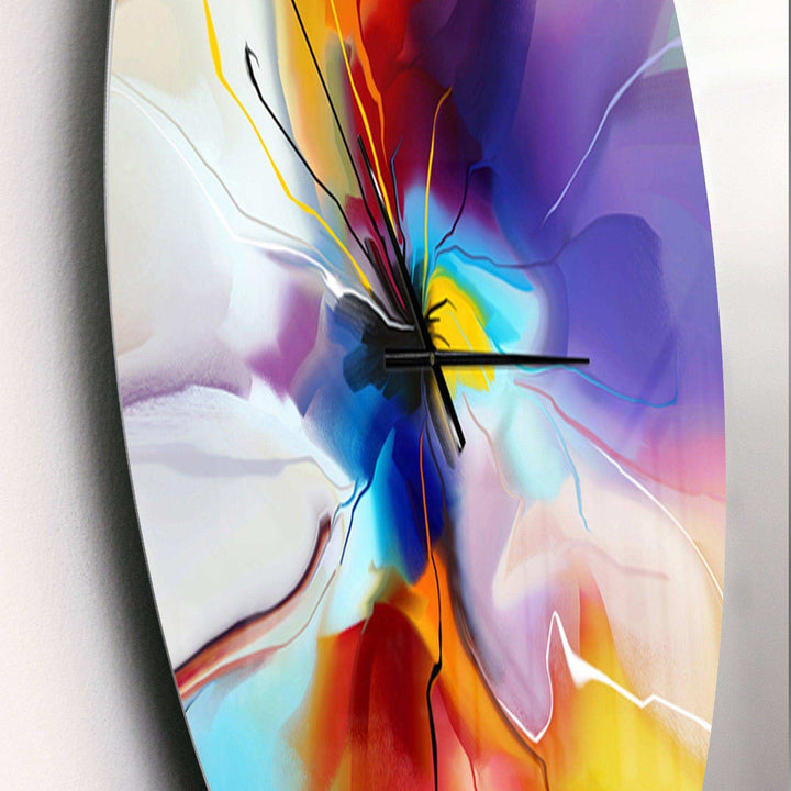 Creative Flower in Multiple Colors - Abstract Metal Wall Clock