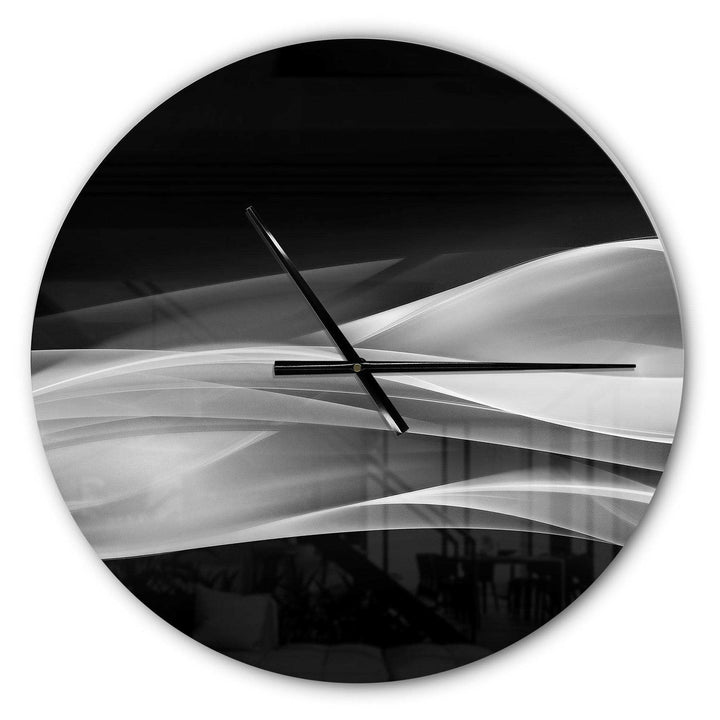 Glittering Silver Pattern - Abstract Metal Wall Clock
