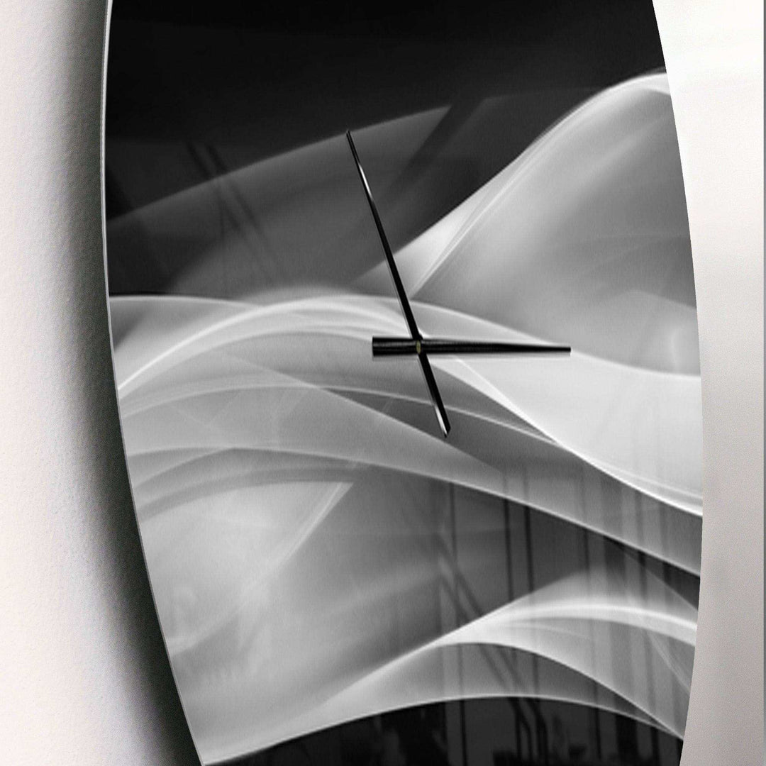 Glittering Silver Pattern - Abstract Metal Wall Clock