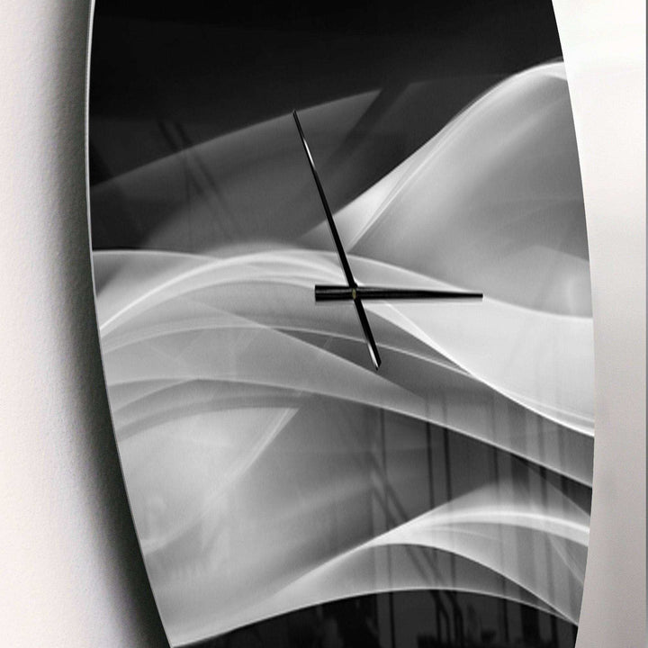 Glittering Silver Pattern - Abstract Metal Wall Clock