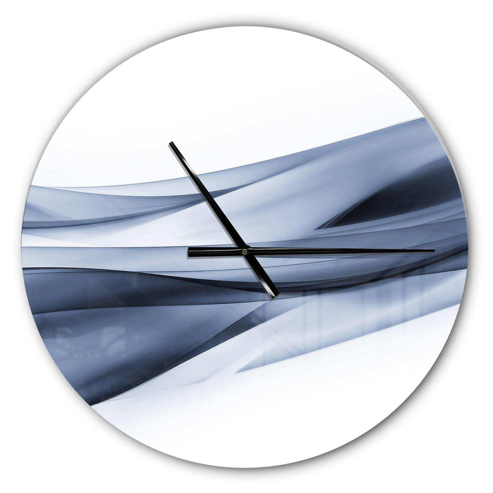 Glittering Light Blue Pattern - Abstract Metal Wall Clock